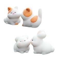 2 Pairs Car Decor Resin Cat Rabbit Dashboard Decoration With Residue-free 2 Pairs Car Decor Resin Cat Rabbit Dashboard Decoration With Residue-free