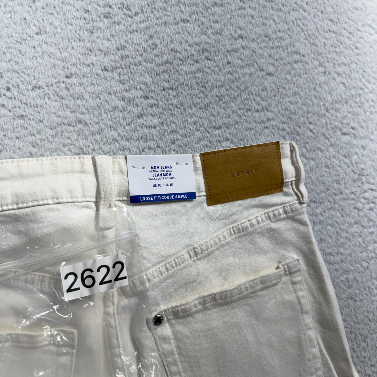 H&M Mom Jeans Womens Ultra High Egg White Denim 10 (31x28) NWT Button Fly Flex thumbnail 10