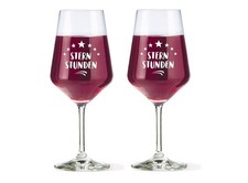 Weinglas Schrift Sternstunden Set aus 2 Gläsern von