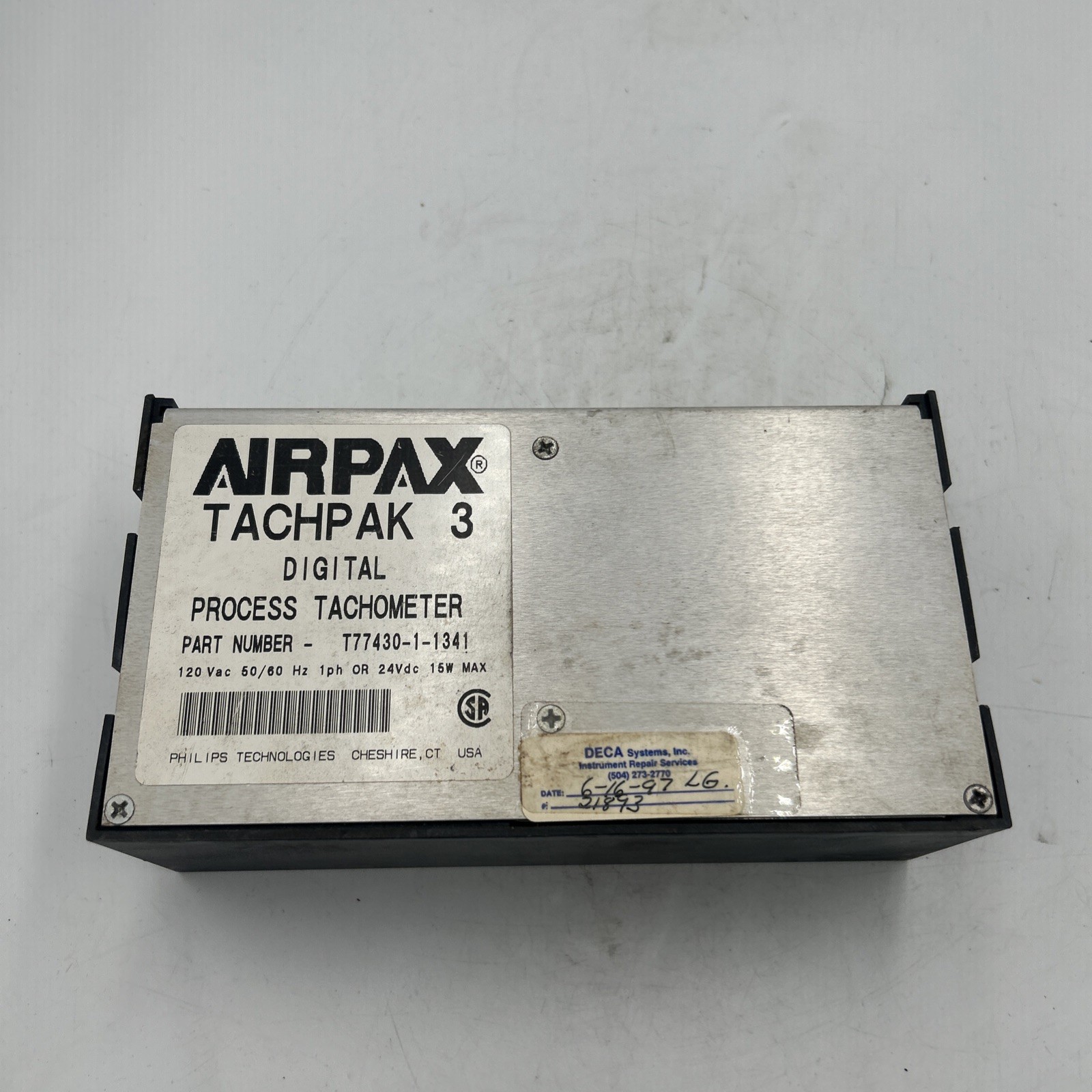 Airpax Tachpak 3 T77430-1-1341 Digital Process Tachometer 120VAC 24VDC