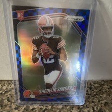 Panini 2025 Prizm Shedeur Sanders Cleveland Browns RC Blue Checker Prizm #302