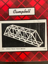 Campbell Scale Models HO Scale Single Track Truss Bridge NIB Unassembled Kit