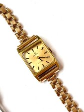 F Vintage Ladies Omega De Ville Gold Tone Manual Wind Wristwatch Working