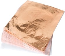 Copper Leaf Sheets, 6.3 x inches, 100 Pieces, for DIY Art Projects