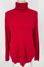 Charter Club Luxury Women's size XL Red 100% Cashmere Turtleneck Sweater knit