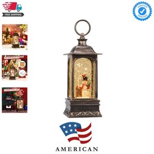 Christmas Snow Globe Lantern, Musical Snow Globe with Swirling Glitter, Batte...