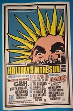rare vintage punk concert poster GBH Exploited Sham69 Cockney Rejects Dickies Oi
