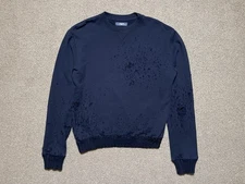 Men’s Amiri Sweatshirt Shotgun Distressed Black Cotton Ribbed - Men’s Medium