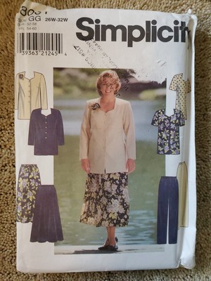 Simplicity Patterns 8001 Women s Tunic, Skirt And Pants Sz 26W-32W Factory Fold 