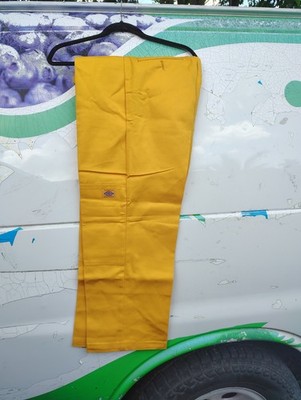 Vintage Y2K Dickies Double Knee Cell Phone Work Pant Gold Yellow NWT  32 waist