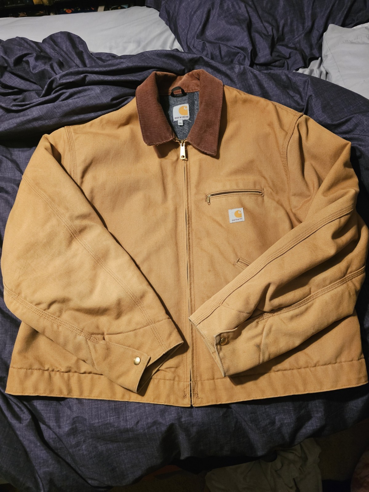Carhartt -Men's Vtg Detroit Jacket Tan J001-BRN Blanket - Size 2 XL Interstellar