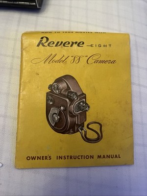 Vintage 1940s Revere Eight Model 88 8mm Movie Camera W/box, Filter