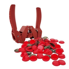 Red Bottle Capper with Red Crown Oxygen Absorbing Beer Bottle Caps (144 Count)