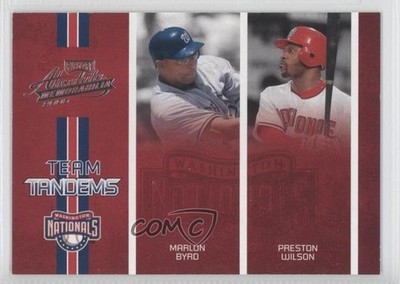 2005 Playoff Absolute Memorabilia Team Tandems Marlon Byrd Preston Wilson 1s7