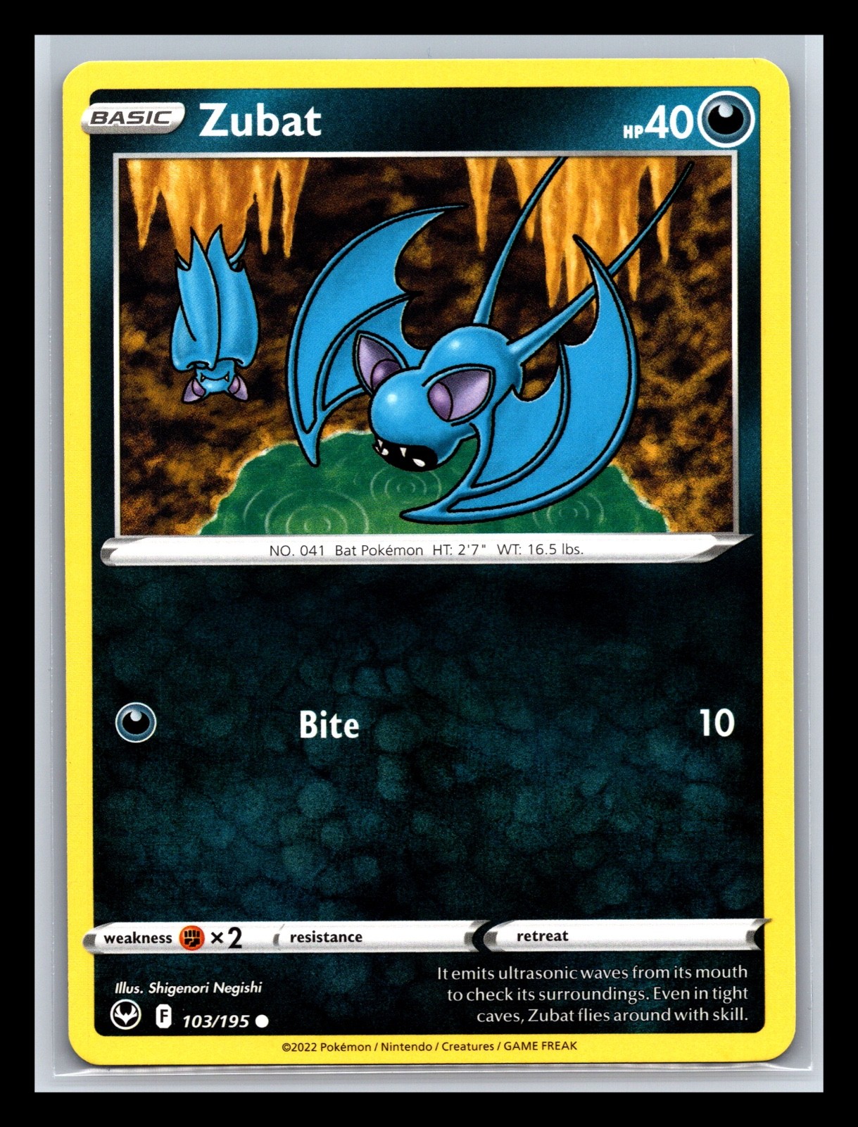 Zubat 103/195 Silver Tempest Non Holo Pokemon Card English LP