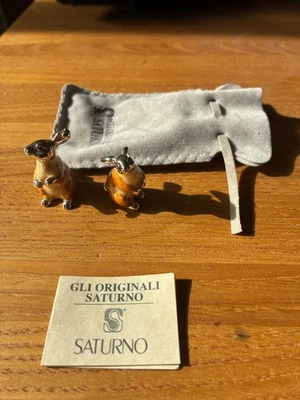 Saturno solid silver enamelled rabbits BNIB - Image 1 of 4