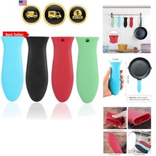 Silicone Hot Handle Holder - Potholder for Cast Iron Skillets  Frying Pans -...