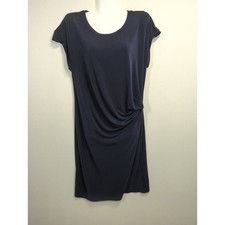 Banana Republic Ruched Navy Cap Sleeve Casual Dress Women's Large Nautical Vacay