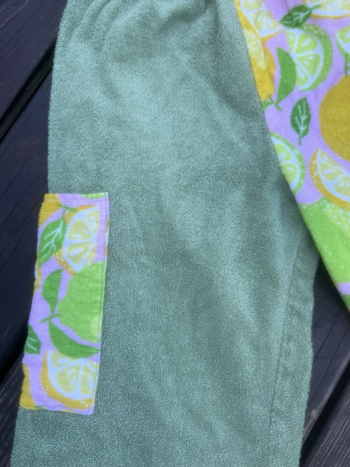 Pantalones Toalla Kiki's Nation Flor Verde/Amarillo Algodón Cintura Elástica Niños Grandes Foto 3 de 4