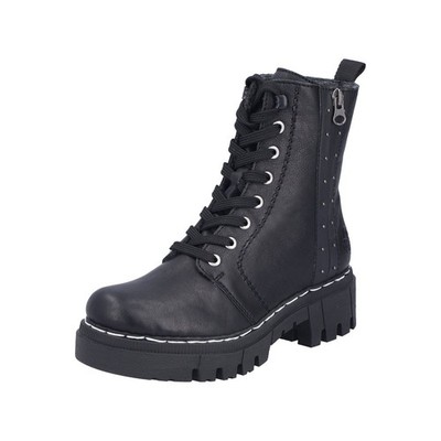 Rieker Schnürstiefel Schwarz 74044-00 Damen Schuhe
