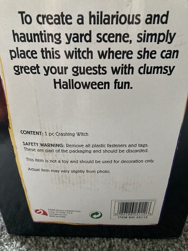 GEMMY TREE TRUNK WITCH Crashed Witch Halloween Decor NOS 2002 - Picture 7 of 10