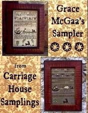 GRACE MCGAA'S SAMPLER-CROSS STITCH CHART-CARRIAGE HOUSE SAMPLINGS
