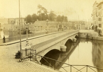 Frankreich Bayonne Pont du Génie Nive River altes Foto CDV 1870'