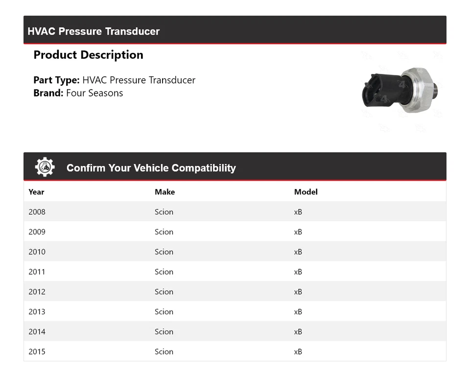 Transductor de presión HVAC Scion xB 2008-2015 4 estaciones 2009 2010 2011 2012 Foto 2 de 4