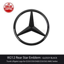 For W212 SEDAN Mercedes GLOSS BLACK Star Emblem Rear Trunk Lid Badge AMG E350