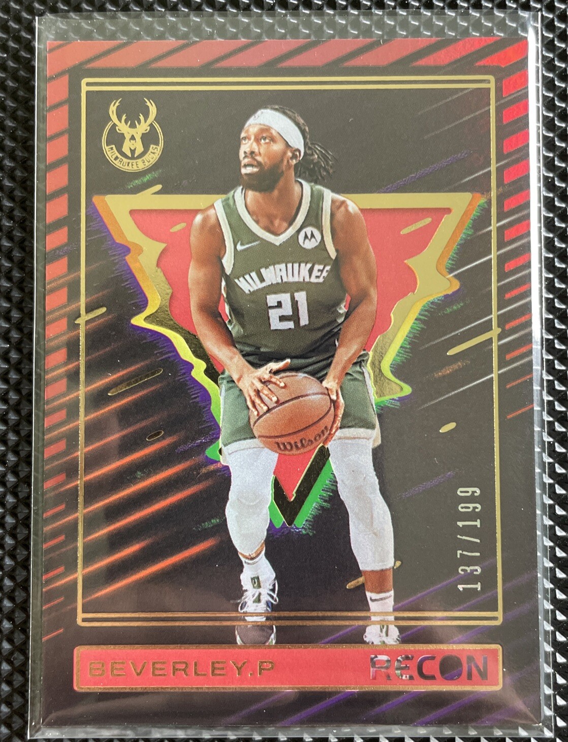 Patrick Beverley 2023-24 Panini Recon Red Holo #137/199 Milwaukee Bucks 