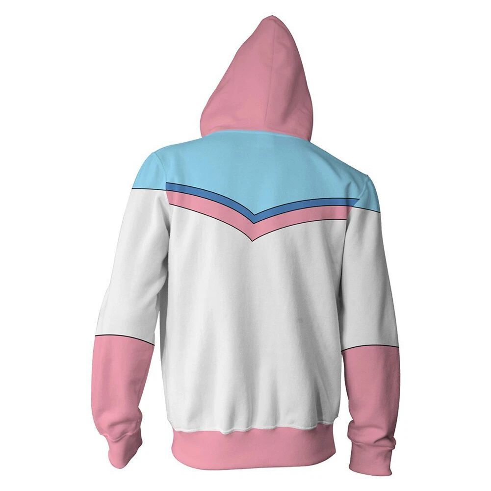 Sylveon Cosplay Hoodie 3D Printed Sweatshirt Zip Up Jacket Coat