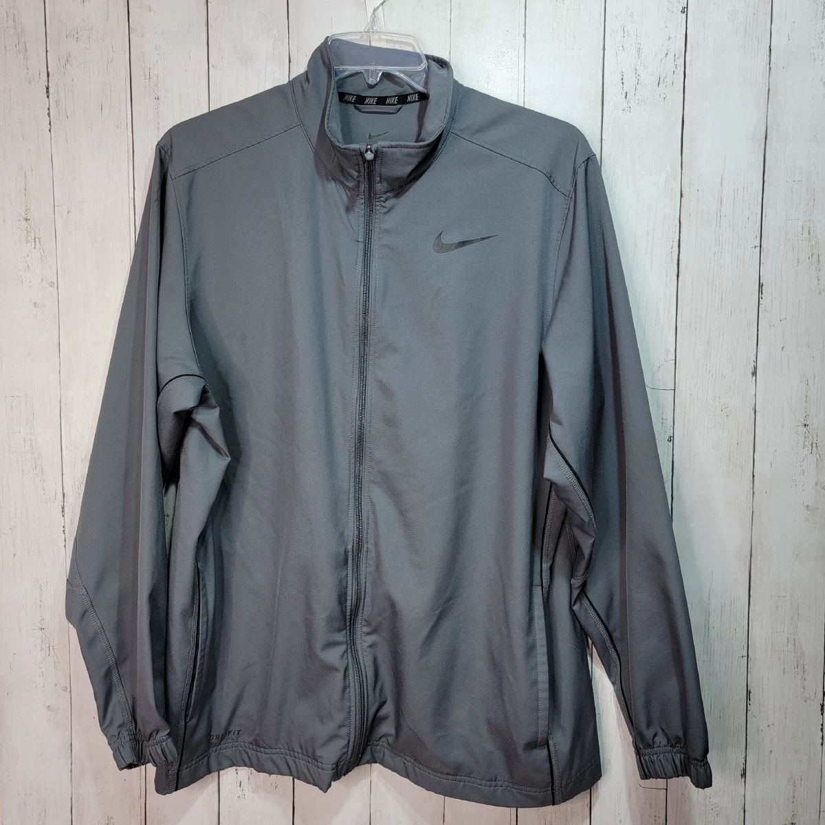 Nike Men's Charcoal L/S Full Zip Team Dri-Fit Training Jacket