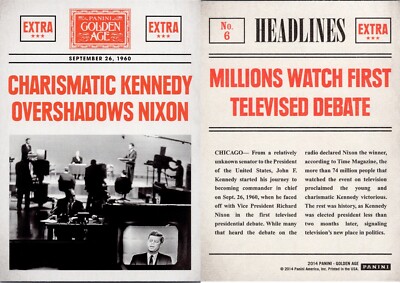 Kennedy Nixon Debate Headlines 2014 Panini Golden Age 