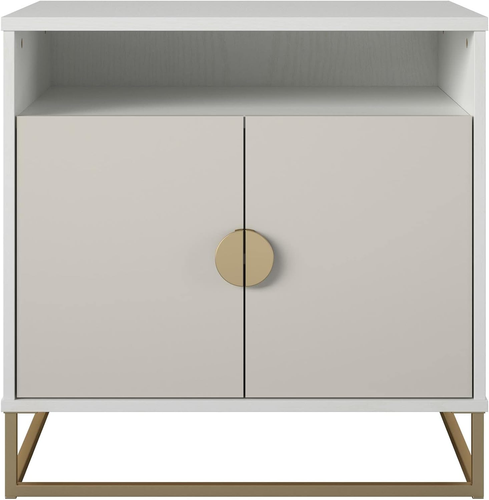 Kelly Accent Cabinet, White/Taupe