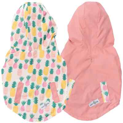 LUCY & CO Dog Rain Coat Poolside Chillin Pineapples Reversible MANY SIZES NEW