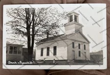 Vintage RPPC Real Photo Postcard Plymouth Vermont church 