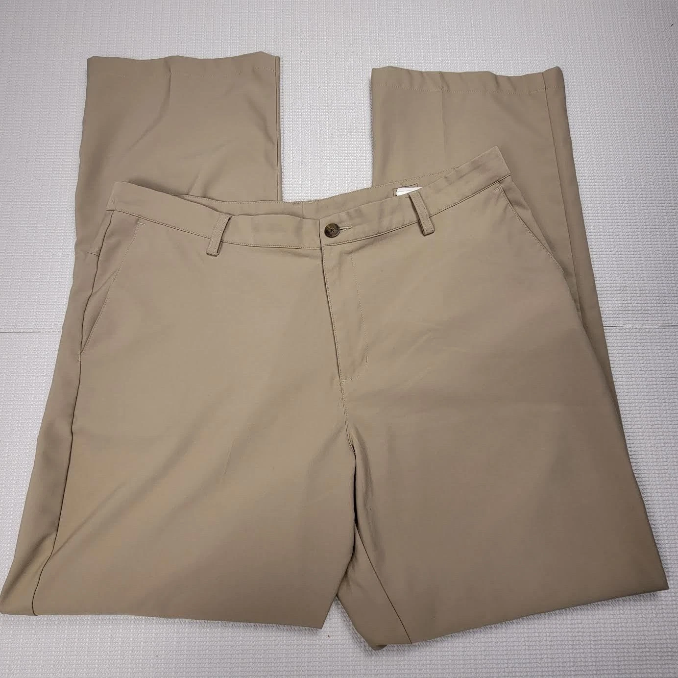 Adidas 3 Stripe Climalite Performance Golf Pants Beige Men's 38x33