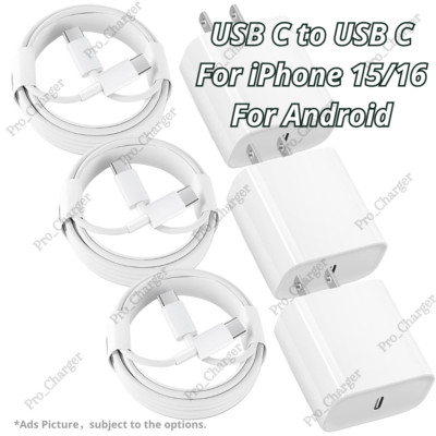 New 20W Fast Charger USB C Type C Cable For iPhone 15 16 Pro Plus iPad Android