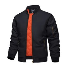 TACVASEN Mens Premium Letterman Bomber Pilot Jacket Warm Padded Casual Work Coat
