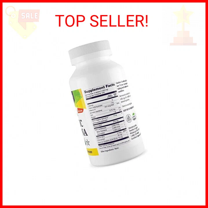 Espirulina Healthy Origins, 500 mg (orgánica) - Tableta de espirulina orgánica con Vita Foto 2 de 2