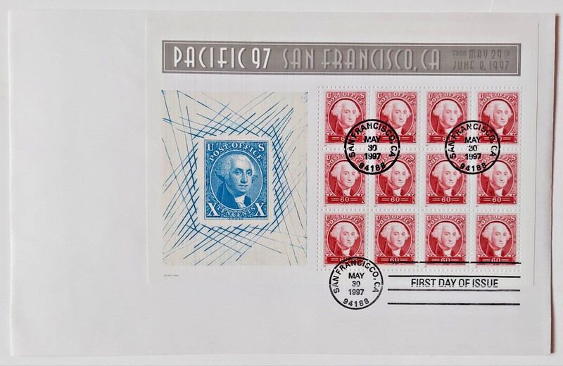 Stamps, United States Pacific 97 San Francisco George Washinton First Day Issue