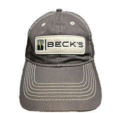 Beck&rsquo;s One Size Fits All Gray with White Stitching Hook and Loop Hat
