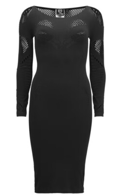 McQ Alexander McQueen Women's Long Sleeve Midi Mesh Inlay Dress, Black,  Small | eBay