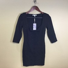 Lucy Paris Black Bodycon 3/4 Sleeve Sz Small