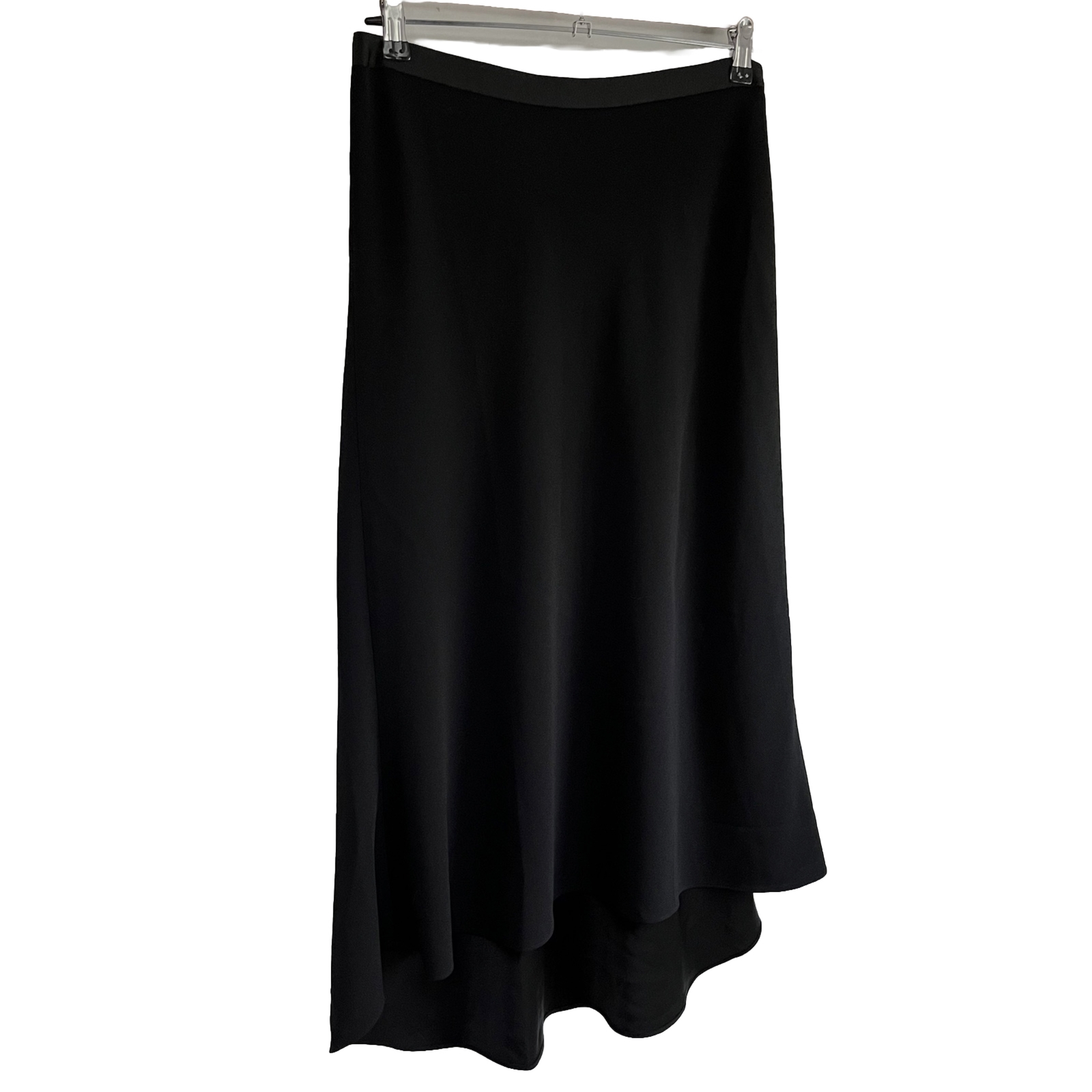 The White Company Black Dipped Hem Midi Skirt Size 14 Minimal Capsule W31-image