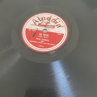 1946 JAZZ - ERNIE ANDREWS - MAXWELL DAVIS BAND rpm ALADDIN 175 BE NICE E
