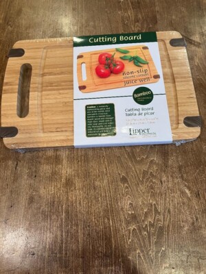 Lipper Bamboo Cutting Board With Non-Slip Silicone Corners and Juice Well