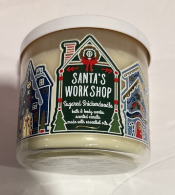 Bath & Body Works 14.5oz 3 Wick Candle Santa's Workshop Sugared Snickerdoodle