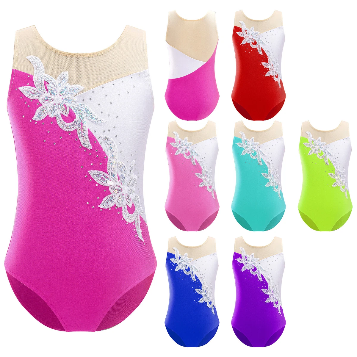 ranrann Enfant Fille Justaucorps Gymnastique Danse Sport Leotard Collant Gym