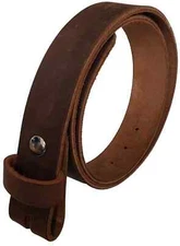 100% Buffalo Leather Casual Belt Strap No Buckle 1-1/2" Amish Handmade Brown 36"